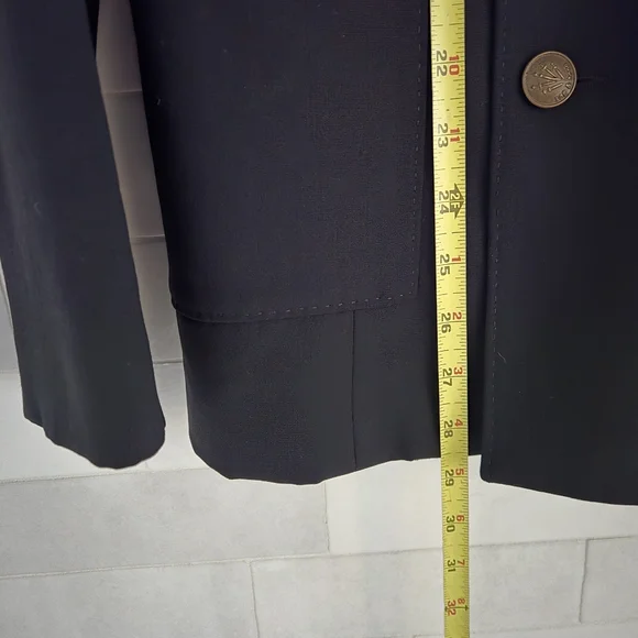 Rag & Bone Double Breasted Black Blazer Brass Buttons Emile Tia Andie Size 8 - Picture 6 of 10